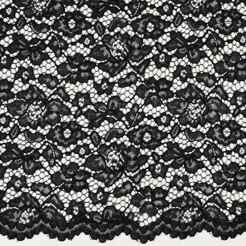 10 meter kant stof - Zwart - 100% polyester, Hobby en Vrije tijd, Stoffen en Lappen, 120 cm of meer, 200 cm of meer, Zwart, Nieuw