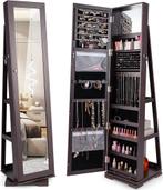 Sieradenkast met spiegel - Passpiegel - Spiegelkast - Zwart, Huis en Inrichting, Verzenden, Nieuw