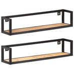 vidaXL Wandschappen 2 st 80 cm ruw mangohout, Huis en Inrichting, Kasten | Wandmeubels, Verzenden, Nieuw