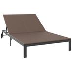 Poly Rattan Ligbed Bruin - OP=OP - Profiteer Nu!, Verzenden, Nieuw, Rotan, Verstelbaar