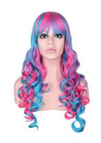 Luxe Lange Pruik Roze Blauw Krullen Pony Gekleurde Unicorn E, Kleding | Dames, Ophalen of Verzenden, Nieuw