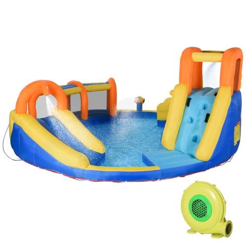 TRUUSK Springkasteel Met Glijbaan, Waterstraal, Waterbassin,, Kinderen en Baby's, Speelgoed | Buiten | Los speelgoed, Verzenden