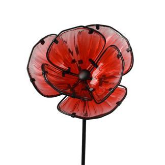 Tuinsteker bloem | Decoris | 91 cm (Glas, Rood) beschikbaar voor biedingen
