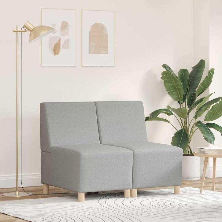 vidaXL Modulaire Sofa Eenheid Armless 2 pcs Wolkgrijs 55 x, Huis en Inrichting, Zetels | Zetels, Nieuw, Verzenden