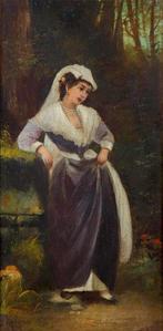 Scuola Post-Romantica (XX) - Dama nel parco