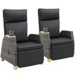 tectake Wicker fauteuil Pescara met aluminium frame, rugleun, Tuin en Terras, Verzenden, Nieuw