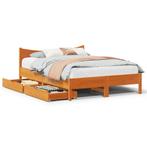 vidaXL Bedframe met lades massief grenenhout wasbruin, Verzenden, Nieuw