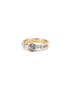 Ring - 18 karaat Geel goud, Witgoud - 0.82ct. tw. Diamant, Handtassen en Accessoires, Nieuw
