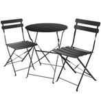 Bistrotafel set Frieda, inklapbaar voor 2 personen - zwart, Tuin en Terras, Tuinsets en Loungesets, Verzenden, Nieuw