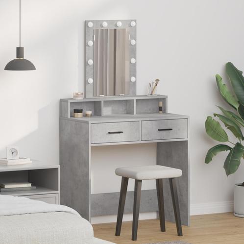 vidaXL Make-up Tafel met LED Verlichting - Betonnen Grijs,, Huis en Inrichting, Tafels | Kaptafels, Nieuw, Verzenden