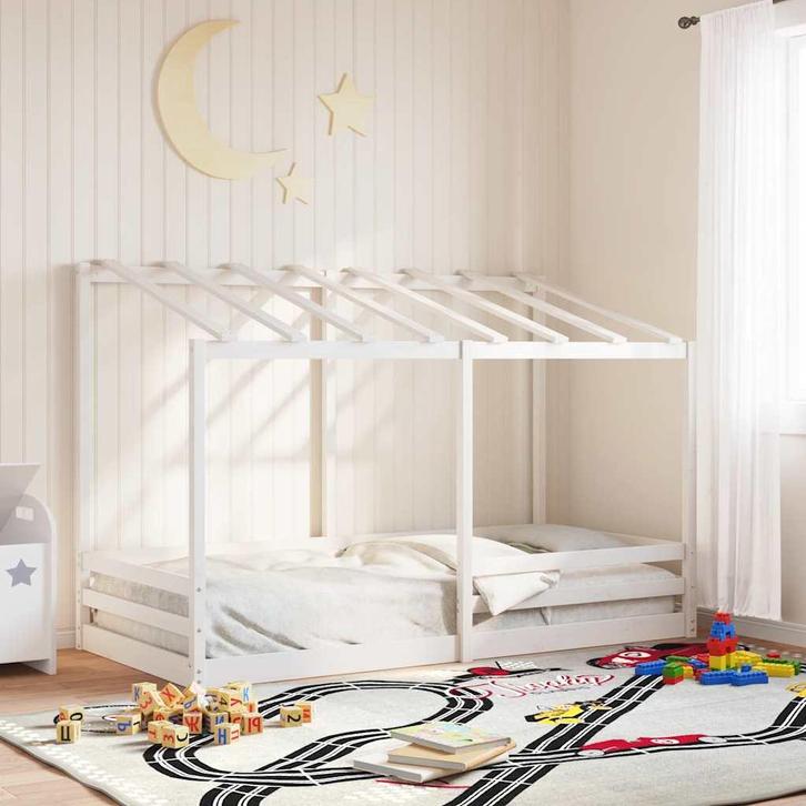 vidaXL Kinderbed met bedhuis 90x200 cm massief grenenhout, Huis en Inrichting, Slaapkamer | Bedden, Nieuw, Verzenden