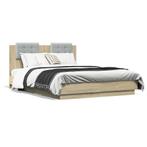 vidaXL Cadre de lit avec tête de lit chêne sonoma, Neuf, Verzenden