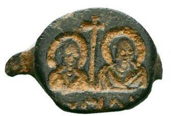 Byzantin Bronze-Plate decorated with the image of a cross, Handtassen en Accessoires, Antieke sieraden