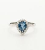 Zonder minimumprijs - Ring - 14 karaat Witgoud Topaas -