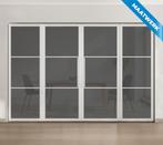 Dubbele stalen taatsdeur met glaspaneel, 3 vlaks, wit, rook, Doe-het-zelf en Bouw, Deuren en Vliegenramen, Nieuw, Metaal, Overige typen