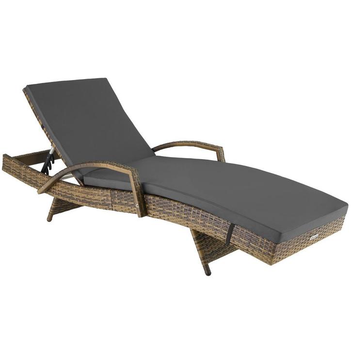 tectake Wicker ligbed Océane met aluminium frame - natuur, Jardin & Terrasse, Ensembles de jardin, Envoi