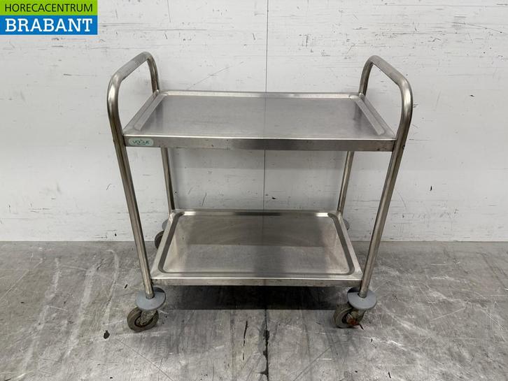 RVS Serveerwagen Dienwagen 2 lagen 72 cm Horeca, Zakelijke goederen, Horeca | Meubilair en Inrichting, Ophalen of Verzenden