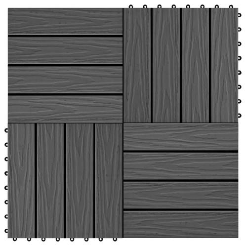 vidaXL Terrastegels diep reliëf 30x30 cm 1 m² HKC zwart 11, Doe-het-zelf en Bouw, Vloerdelen en Plavuizen, Nieuw, Verzenden