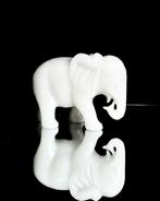 Prachtige witte jade olifant van extra kwaliteit - XXL, Verzamelen