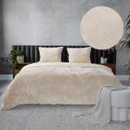 Teddy Hongaarse punt dekbedovertrek - crème-wit - 200 x, Huis en Inrichting, Verzenden, Nieuw