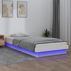 vidaXL Cadre de lit à LED blanc 75x190 cm petit simple, Neuf, Verzenden