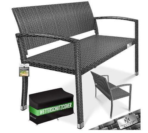 Polyrotan tuinbank - 2-zits bank - lengte 125 cm -, Tuin en Terras, Tuinsets en Loungesets, Verzenden