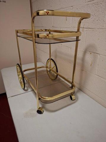 Chariot de service - Laiton moulé - Bar pour les boissons et