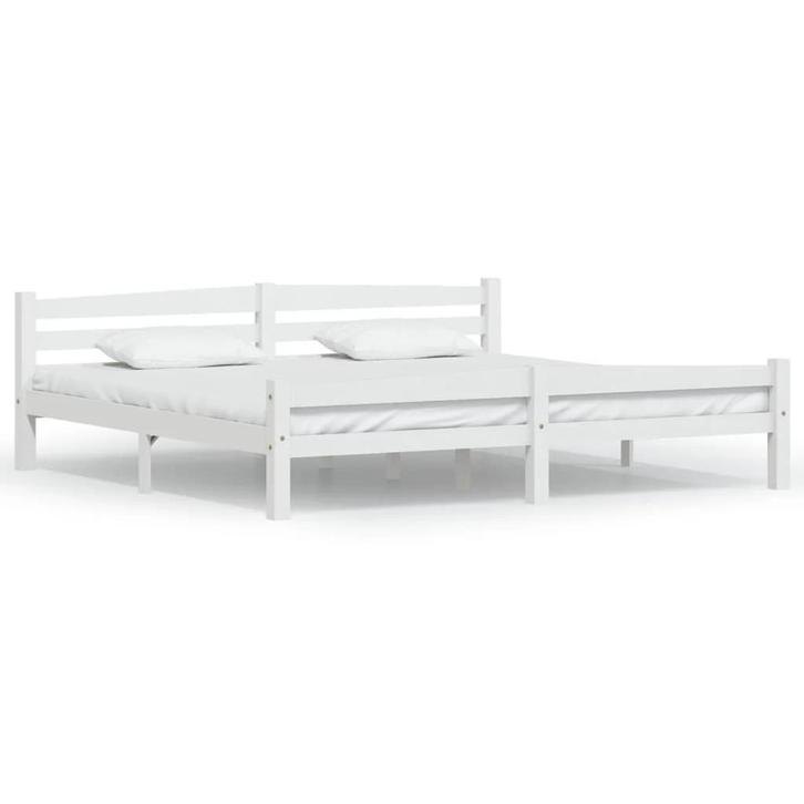 Grenenhouten bed 200x200 | Retour Deal | 34% Korting NU!, Huis en Inrichting, Slaapkamer | Bedden, 200 cm, Wit, Nieuw, Hout, Tweepersoons