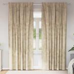 vidaXL Gordijn met gordijnen 2 pcs Crème 225 x 140 cm, Huis en Inrichting, Stoffering | Gordijnen en Lamellen, Verzenden, Nieuw