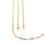 Gouden Singapore schakel ketting | 51 cm (karabijnsluiting), Handtassen en Accessoires, Kettingen, Ophalen of Verzenden, Gebruikt
