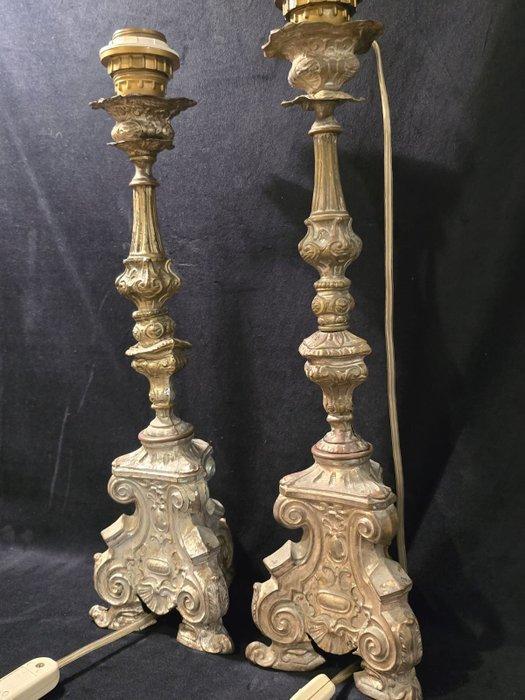 Kaarsenhouder (2) - Koper, Metaal - Paar kandelaars, Antiek en Kunst, Antiek | Overige Antiek