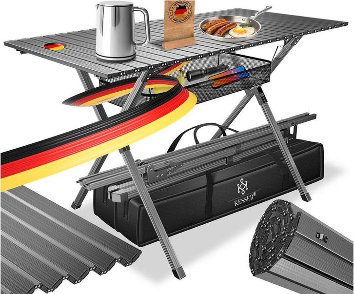KESSER® Campingtafel Opvouwbaar - Verstelbaar - 145x70 cm -, Huis en Inrichting, Woonaccessoires | Overige, Verzenden