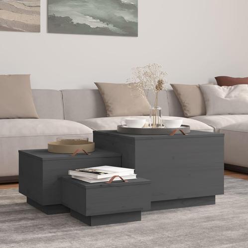 vidaXL Opbergboxen met deksels 3 st massief grenenhout grijs, Huis en Inrichting, Kasten | Overige, Nieuw, Verzenden