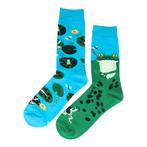 Sokken - Kikker Print - Groen Blauw - Katoen - Maat, Kleding | Dames, Nieuw