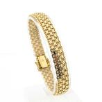 Gouden fantasie schakel armband | 18,5 cm (luxe armband), Handtassen en Accessoires, Ophalen of Verzenden, Gebruikt, Overige kleuren