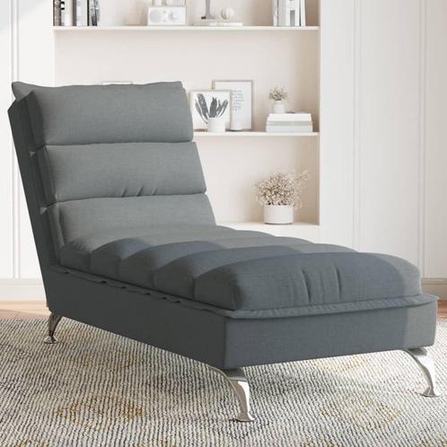 vidaXL Chaise longue met kussens stof donkergrijs, Maison & Meubles, Canapés | Sofas & Chaises Longues, Envoi