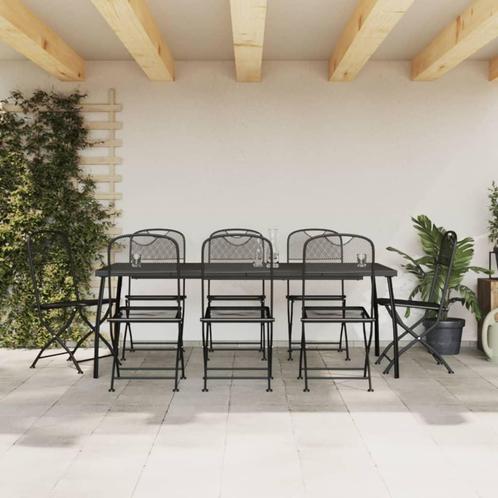 vidaXL Ensemble à manger de jardin 9 pcs anthracite, Jardin & Terrasse, Ensembles de jardin, Neuf, Envoi