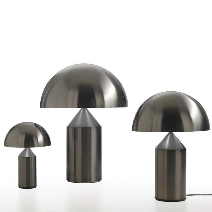 Oluce Atollo Tafellamp Metal Nikkel, Huis en Inrichting, Lampen | Tafellampen, Nieuw, Verzenden