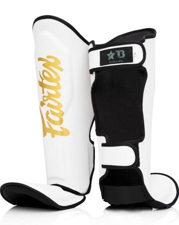 Fairtex Booster FXB Kickboks Scheenbeschermers Wit Goud, Verzenden