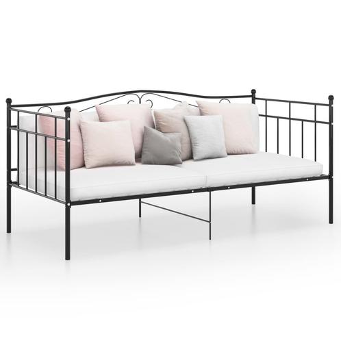 vidaXL Slaapbank metaal zwart 90x200 cm, Huis en Inrichting, Slaapkamer | Bedden, Nieuw, Verzenden