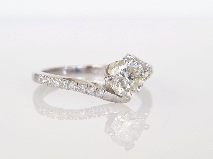 Bague de fiançailles - 18 carats Or blanc - 0.88ct. tw., Handtassen en Accessoires, Antieke sieraden