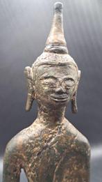 Rare Temple Bronze Buddha – Lanna Style, Thailand/Laos, 18th, Antiek en Kunst
