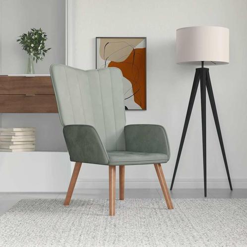 vidaXL Relaxstoel fluweel lichtgrijs, Huis en Inrichting, Fauteuils, Nieuw, Verzenden