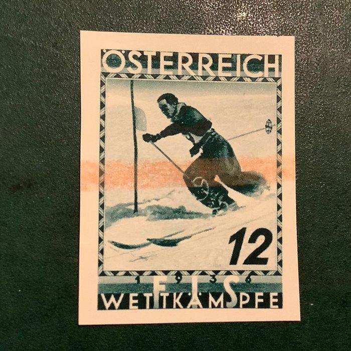 Oostenrijk 1935 - 12 Heller Skieer in ongetande proef, Postzegels en Munten, Postzegels | Europa | Oostenrijk