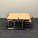 Tweedehands complete school set Galvanias 11 stuks tafels +, Gebruikt, Grijs, Hout, Vijf, Zes of meer stoelen