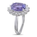 Ring Platina 0,82ct diamant en tanzaniet ring, Platina -, Nieuw