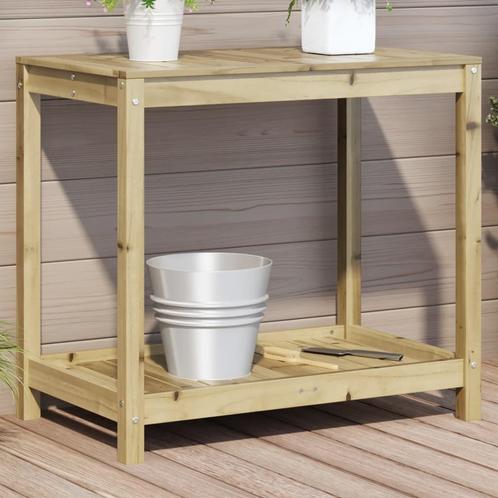 vidaXL Oppottafel met schap 82,5x50x75 cm geïmpregneerd, Tuin en Terras, Bloembakken en Plantenbakken, Nieuw, Verzenden