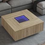vidaXL Salontafel met Infinity LED 100x100x40 cm sonoma, Huis en Inrichting, Tafels | Salontafels, Verzenden, Nieuw
