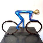Abdoulaye Derme - Sculpture, Cycliste - 22 cm - Bronze peint