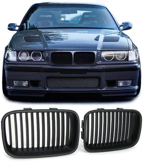 Mat Zwart Nieren Gril Set Pre-Facelift BMW E36 B6230, Auto-onderdelen, Carrosserie, Nieuw, BMW, Voor, Links, Rechts